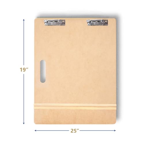 Falling in Art 19x25 Sketch Board, Drawing Tote Board for Artists with Sturdy Clip and Rubber Bands, Portable Art Clipboard for Classroom and Studio Drawing - size: 19X25"