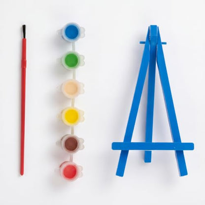 Super Mario Canvas Painting Kit for Kids, 3 Preprinted Mini Canvases for Painting, Easel, 6 Paint Pots and Brush, Acrylic Paint Set for Children - color: Super Mario