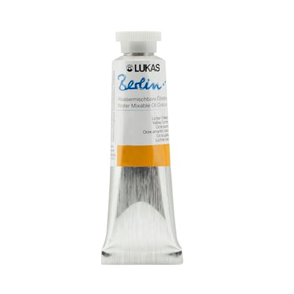 Lukas Berlin Pro Artists Water Mixable Oil Paint 37 ml Tube Yellow Ochre, Water Soluble, Lightfast Pigments, Quick Drying, Easy Clean-Up, Eco-Friendly, Professional Quality, 40 Color Range - color: Yellow Ochre, size: 1.25 Fl Oz (Pack of 1)