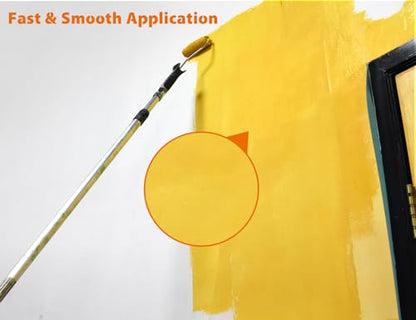 ROLLINGDOG 4 Inch Paint Roller - 4" Microfiber Jumbo Mini Paint Roller 3/8” Nap,Paint Tray with Disposable Liners - color: Microfiber Roller With Tray