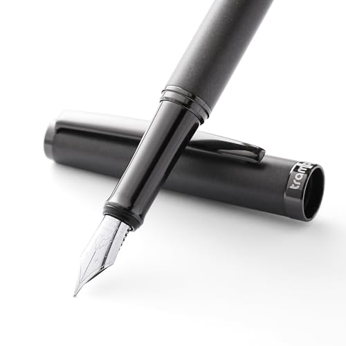 Fountain Pen Set,Extra Fine Nib,Includes 2 Ink Cartridges and Ink Converter, Ideal for Journaling and Calligraphy, Smooth-writing Fountain Pen - color: Black