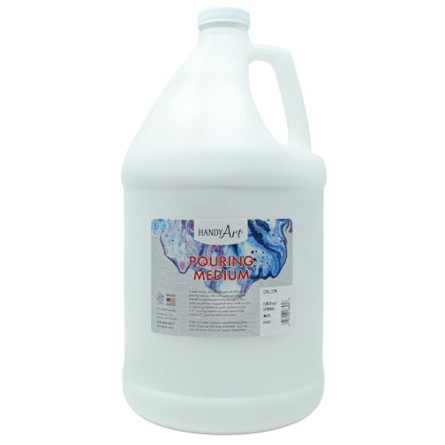 Handy Art Acrylic Pouring Medium, 128 oz Gallon Bottle, Clear Gloss Finish | High Flow Paint Pouring Medium with Smooth & Fluid Consistency, Economical Size, Certified Safe & AP Non-Toxic, Made in USA - color: Pouring Medium, size: Gallon