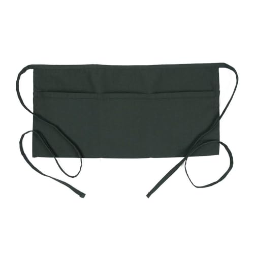 FAME 3 Pocket Waist Apron F9-34" L X 23" W - 65/35 Poly/Cotton Twill - Waitress/Waiter Apron - One Size Fits Most - Unisex - color: Green