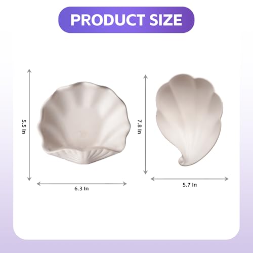 Glizma Gypsum Casting Powder Kit 2 Sets 4 Shell Decorative Bowls, Home Decor DIY Beginners Craft Kits Adults, Couples/Girls Date Night Painting Kit/Family Activites(Acrylic Paint Inclueded) - size: Shell