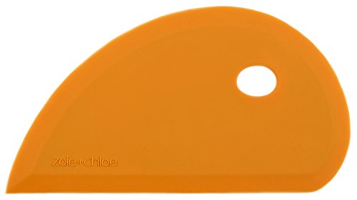 Zoie + Chloe Multipurpose Silicone Bowl Scraper - Dough Scraper for Cleaning Mixing Bowls, Baking Pan - Silicone Scraper Spatula For Painting, Smoothing, Frosting, Cake Decorating - Orange, 7x3.75" - color: Orange
