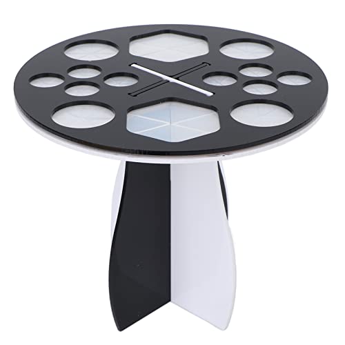 Makeup Brush Drying Rack 14 Holes Detachable Round Paint Brush Holder Display Stand Black White