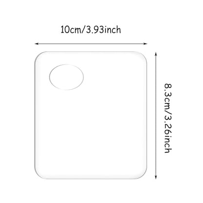 5pcs Acrylic Makeup Mixing Tray Paint Pallet Mixing Palette with Thumb Hole for Painting Art Oil Painting Craft Cosmetic Makeup Palette (3.94x3.27inch, Clear)