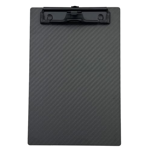 6.1 * 9.3 * 0.06inch A5 Half Letter Small Size Super Hard&Portable Carbon Fiber Clipboard with Hook&Pen Holder,Strong Low Profile Clip,Dry Carbon Clip Board,Writing Board,Note pad - color: Black Clip, size: 6.1*9.3*0.06inch+1Clip