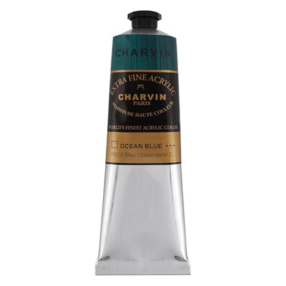 Charvin Extra Fine Professional Acrylic Paint - Ocean Blue, 150ml Tube, Triple-Milled, Lightfast Pigments, Open Stock Artist Acrylic Paints in Nature-Inspired Hues - color: Ocean Blue, size: 5.07 Fl Oz (Pack of 1)