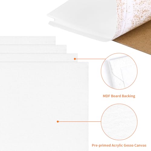 FIXWAL Canvas Boards for Painting 32 Pack, with 8x10, 9x12, 11x14, 5x7 Canvases for Painting Art Paint Canvas Panels Gesso Primed Acid-Free 100% Cotton White Blank Flat Canvas Boards - style: 32Pack