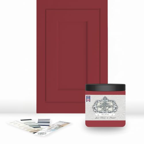 ALL-IN-ONE Paint by Heirloom Traditions, Be Mine (Scarlet Red), 8oz Sample - Durable cabinet and furniture paint. Built in primer and top coat, no sanding needed. Includes our 30 featured color card. - color: Be Mine, size: 8 Fl Oz (Pack of 1)