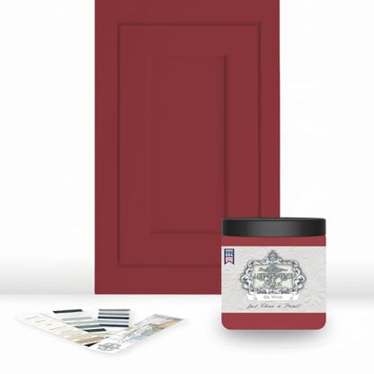 ALL-IN-ONE Paint by Heirloom Traditions, Be Mine (Scarlet Red), 8oz Sample - Durable cabinet and furniture paint. Built in primer and top coat, no sanding needed. Includes our 30 featured color card. - color: Be Mine, size: 8 Fl Oz (Pack of 1)