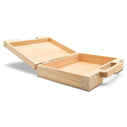 Woodpeckers Wood Suitcase 8-1/8 x 10 inch, Pack of 1 Unfinished Wooden Boxes for Crafts, Travel Friendly Memory Boxes for Keepsakes - size: 8-1/8"
