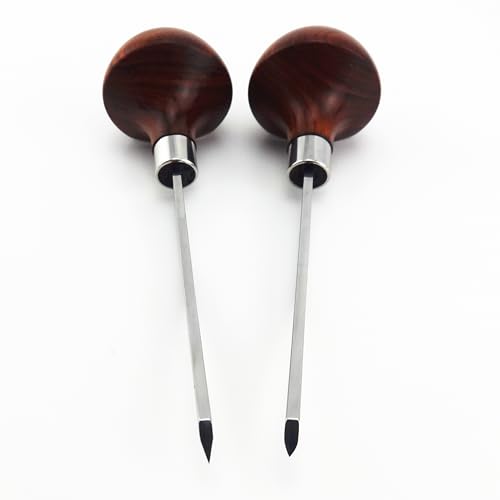 2pcs D1-2mm/D2 Printmaking Woodcut Copperplate Etching Carving Digging Away Push Out Line Stippling Tint Angle Gravers Scorpers Burins Knife Tools Set