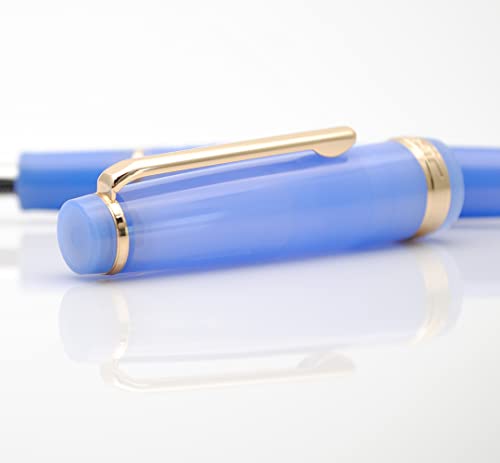 JINHAO 82 Fountain Pen with Gold Clip (F Nib 0.5mm, Azure Blue) - color: Azure Blue