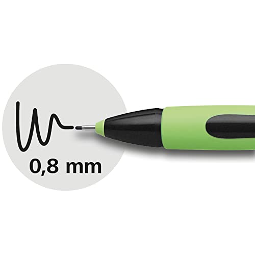 Schneider Xpress Premium Fineliner, 0.8 mm Porous Point, Light Green Barrel, Black Ink, Box of 10 Pens (190001) - color: Black