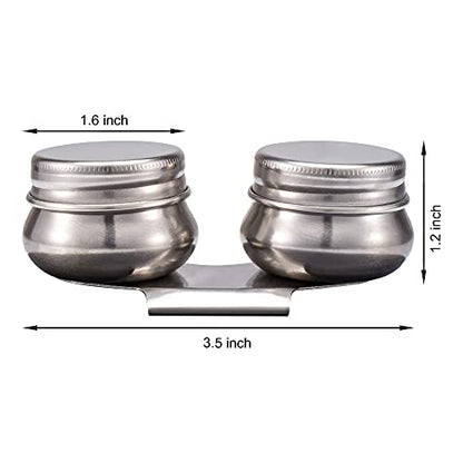 MyLifeUNIT Large Mouth Double Dipper Palette Cup | 304 Stainless Steel, Wide Mouth, Dual Sealed Lids, Leak-Resistant Silicone Gasket, Wide Metal Clip, Clamps onto Palette Edge