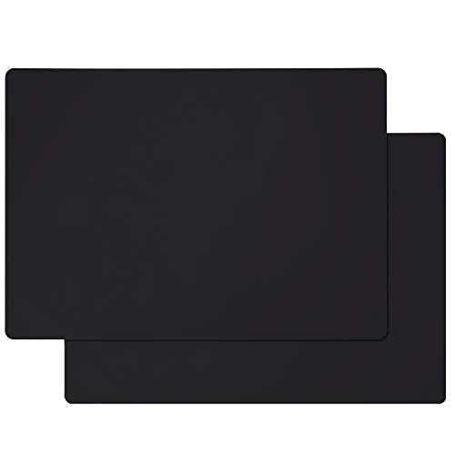 Gartful Extra Large Silicone Mats for Countertop, 28" by 20" Multipurpose Mat, Counter Table Protector, Desk Saver Pad, Placemat Nonstick Nonskid Heat-Resistant Pad, Black, 2PCS - color: Black, size: XL-28" x 20"x 0.03"