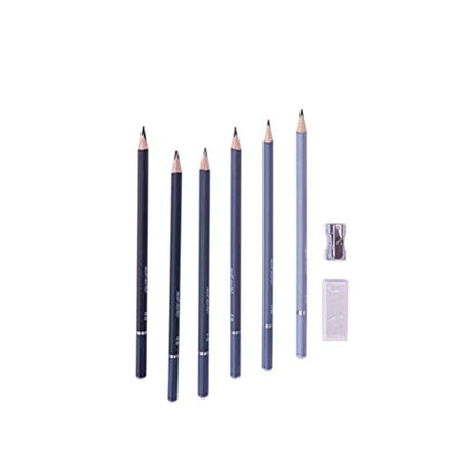 BXT 8pcs Wood Charcoal Pencil Set - Drawing Writing Pencil 8B 6B 4B 2B HB 2H, Art Eraser and Mini Manual Pencil Sharpener, Gift for Artist, Hobbyist,Beginner - color: 8pcs