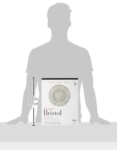 Strathmore (580-62 500 Series Bristol, 2-Ply Vellum Surface, 11"x14", White, 15 Sheets