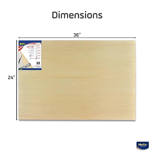Maped - Helix Wooden Lightweight Drawing Board 24 x 36 Inch - Students and Artists - Sketching Outdoors - Lightweight Portability - Premium All-Wooden Construction, Sanded Basswood, Air-Tite core - size: 24” x 36”, style: Plain Edge