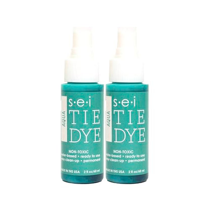 S.E.I. Aqua Tie Dye Spray Bottle: 2oz. Non Toxic Fabric Dye Spray, DIY Permanent Clothing Dye, Ready to Use Tie Dye Supplies - 2 Pack - color: Aqua, size: 2-Ounces