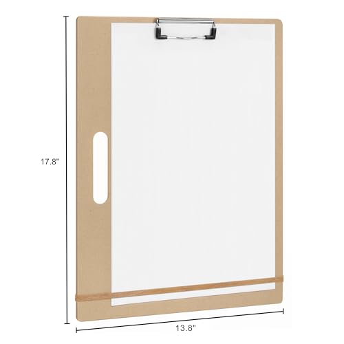Drawing Board - 14" x 17.8" Sketch Board with Handle for Drafting Art - Portable Clipboard for Class or Studio Fit in Artists Tote - size: 14"x18", 1 Pack