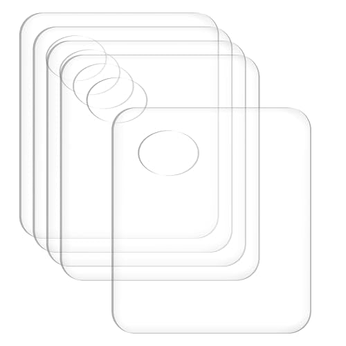 5pcs Acrylic Makeup Mixing Tray Paint Pallet Mixing Palette with Thumb Hole for Painting Art Oil Painting Craft Cosmetic Makeup Palette (3.94x3.27inch, Clear)