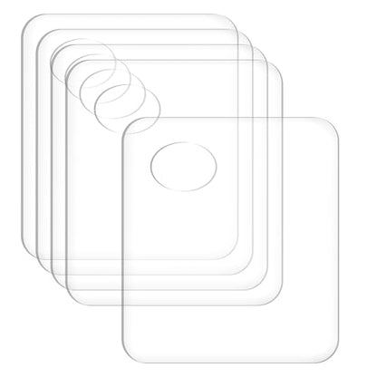 5pcs Acrylic Makeup Mixing Tray Paint Pallet Mixing Palette with Thumb Hole for Painting Art Oil Painting Craft Cosmetic Makeup Palette (3.94x3.27inch, Clear)