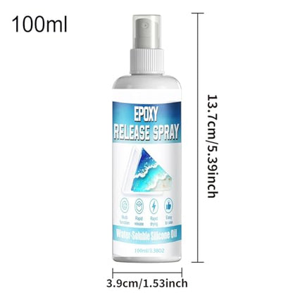 Fast Mold Release, Fast-Drying Lubricant Agent, 100ml Bottle with Epoxy Coating, Clear Liquid Casting Spray, Aerosol Mist with Precision Nozzle, Demolding Tool for Candle & Soap