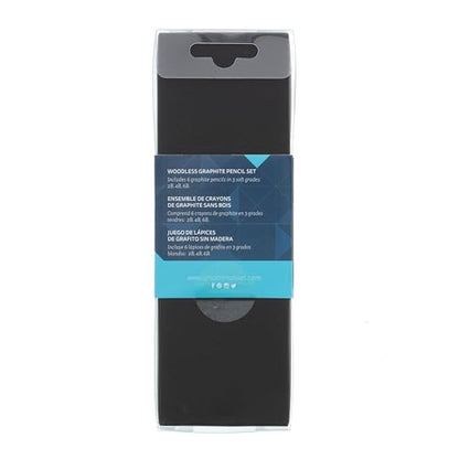 Art Alternatives Woodless Graphite Pencil Art Tin Set, 6-Pieces - 2B, 4B, 6B soft grade pencils for drawing and sketching