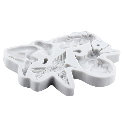 Insect Mushroom Polymer Clay Mold Beetle Snial Mushroom Bird Silicone Molds for DIY Crafts Epoxy Resin Casting Air Dry Polymer Clay Plaster Jewelry Making - color: Style J