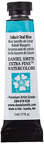 Daniel Smith Extra Fine Watercolor Paint, 5ml Tube, Cobalt Teal Blue, 284610028, 0.17 Fl Oz (Pack of 1) - color: Cobalt Teal Blue