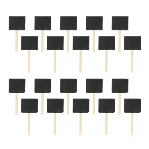 Twenty Pcs Sponge Paint Brush Set Assorted Sizes Wood Handle Foam Brushes for Painting Staining Varnish Craft - size: 5cm diameter