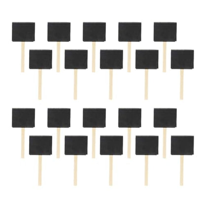 Twenty Pcs Sponge Paint Brush Set Assorted Sizes Wood Handle Foam Brushes for Painting Staining Varnish Craft - size: 5cm diameter