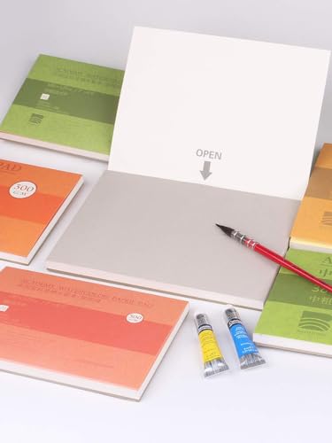 Watercolor Paper Block, BAOHONG Academy Grade Watercolor Block, 100% Cotton, Acid-Free, 140LB/300GSM, Cold Press Textured, 20 Sheets per Block (Cold Press 4.9" x7“”) - size: Cold Press 4.9" x 7"