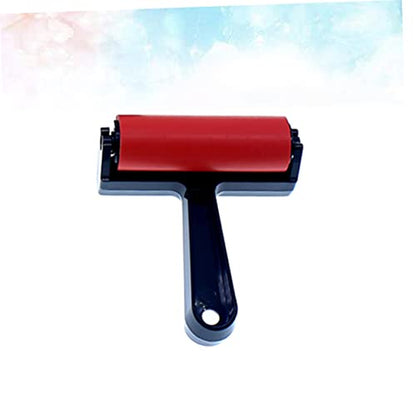 FIXOSHEE Art Rubber Roller Brush Red Durable Sponge Painting Tool for Easy Ink Application Scrapbooks Wallpapers and