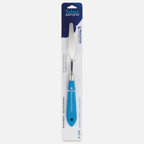 Princeton Select Artiste Palette Knife, Small Long Spade, Satin Turqouise Handle, No. 4, Metal, 1 Count - style: Small Long Spade No. 4