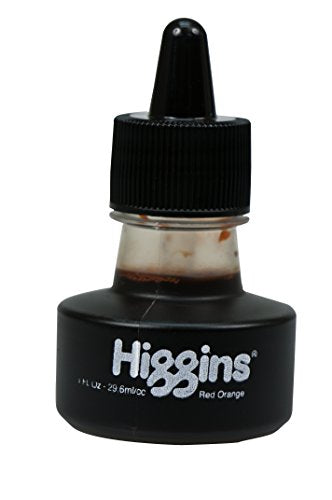 Higgins Dye-Based Drawing Ink, Red Orange, 1 Ounce Bottle (44207) - color: Red Orange