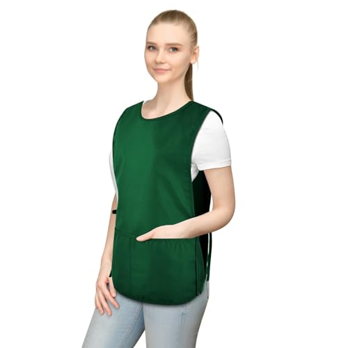 TFTAFAN Cobbler Apron Unisex Waterproof Apron with 2 Deep Pockets Art Smock for Painting Cleaning Artiest Apron work kitchen - color: Green