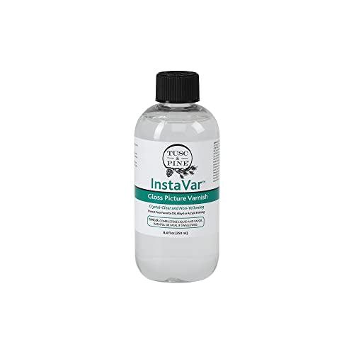 Tusc & Pine InstaVar™ Gloss Picture Varnish - Archival Quality Varnish for Oil, Alkyd, and Acrylic Artists - 8.4oz Bottle - size: 8.4oz