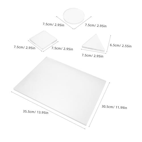 SAFIGLE 4pcs Gel Printing Plate Set for Art Printing and Printmaking, 8mm Reusable Gel Press Plates for Mixed Media, Scrapbooking, and Crafting Supplies