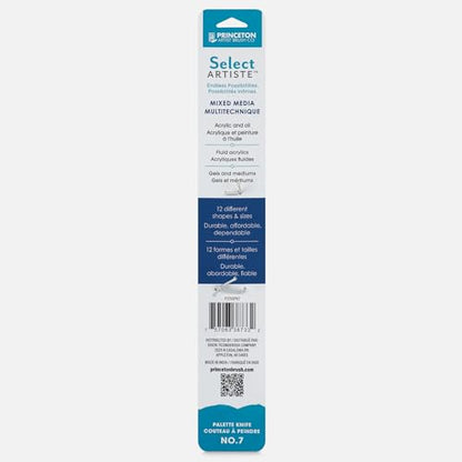 Princeton Select Artiste Palette Knife, Small Multi Angle Scraper, Satin Turqouise Handle, No. 7, Metal, 1 Count - style: Small Multi Angle Scraper No. 7
