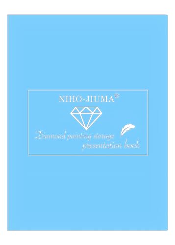 NIHO-JIUMA Diamond Art Storage Book -40 pages | A3 Portfolio for 12x16 inches / 30x40 cm Diamond Paintings | Gift for diamond art enthusiasts - color: Blue