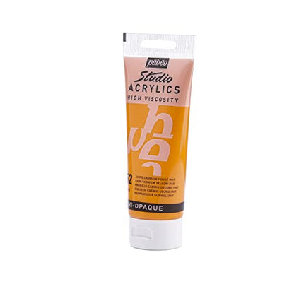 Pebeo - Acrylic Fine Studio Acrylics - Dark Cadmium Yellow Hue - Dark Cadmium Yellow Hue 100ml/3.38oz - color: Dark Cadmium Yellow Hue