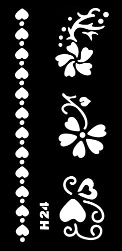 12 Sheets Henna Tattoo Stencil Kit – Reusable Mehndi Templates for Hands, Face, Ankles & Body – Temporary Tattoo Stickers for Bride, Women, Kids & Adults – Airbrush & Body Paint Supplies