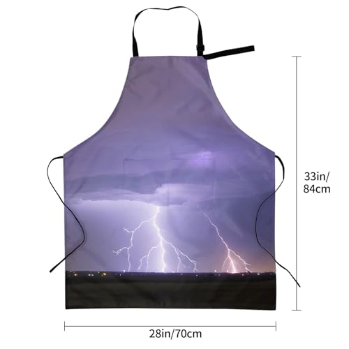 Cartoon heart sun Heavy Duty Waterproof Apron with Pockets for AdultsResistant Grilling, Gardening, Painting - color: Lightning Storm