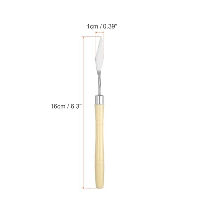 HARFINGTON 8pcs Palette Knife Painting Tool 6.3" Pointed Stainless Steel Blade Plastic Handle Spatula Painting Pallet Knife for Oil Canvas, Beige - color: Beige