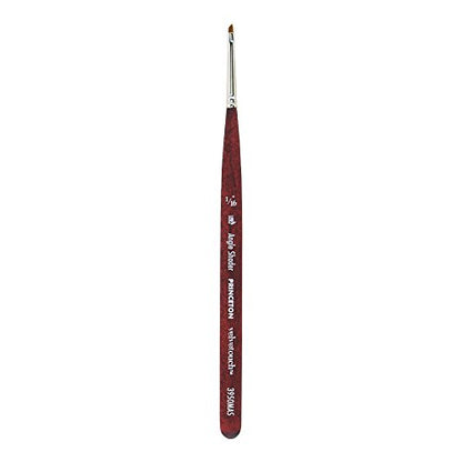 Princeton Velvetouch Mini Angle Brush, Synthetic, Short Handle, Size 1/16, 1 Count - size: Size 1/16