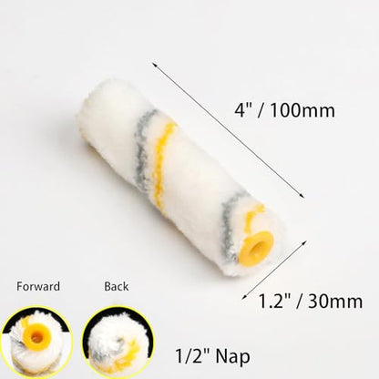 King Origin 10-Pack Paint Roller 4 Inch, 1/2" Nap, Small Paint Roller Covers, Lint Free Paint Roller Refills for Walls, Trim, and Home Painting Projects - size: 4", 10 PCS, Acrylic